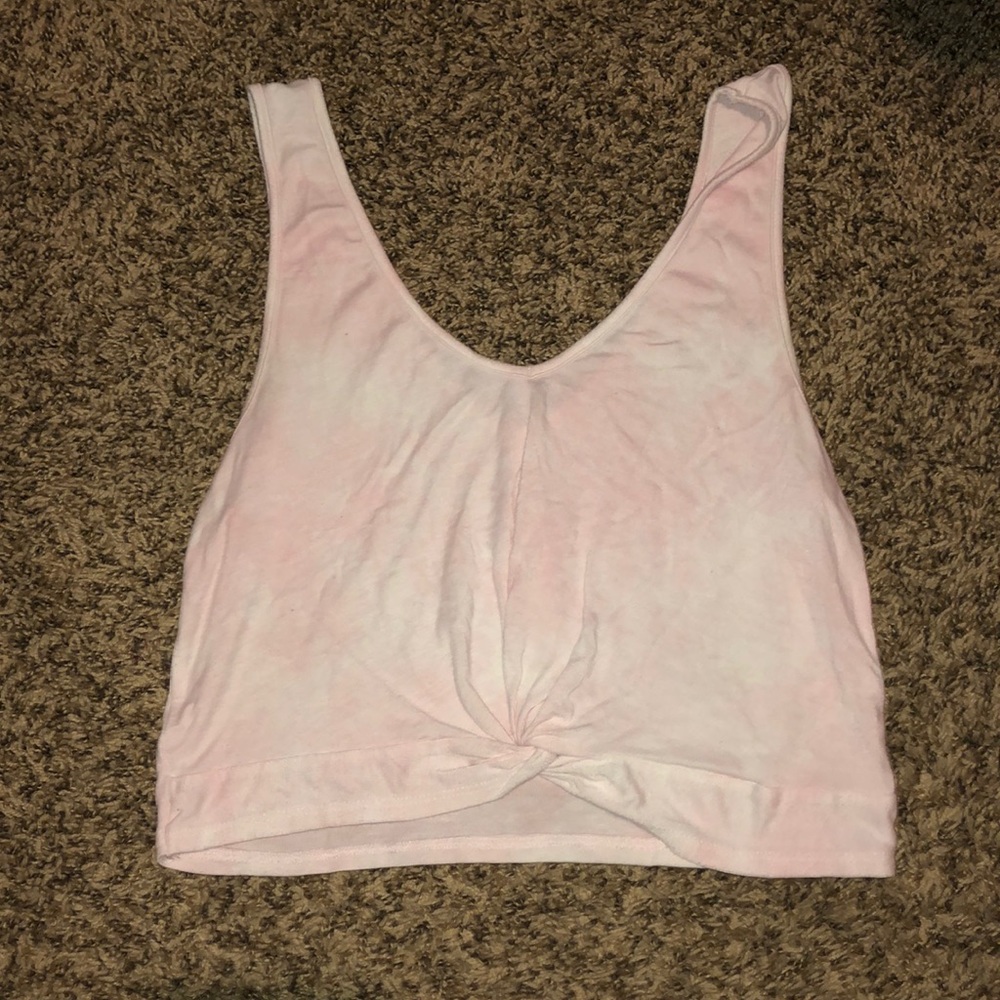 Me to we pink and white crop top